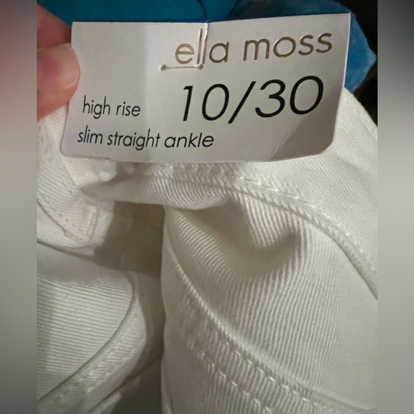 Ella Moss High Rise Slim Straight Ankle White Jeans - Picture 9 of 10